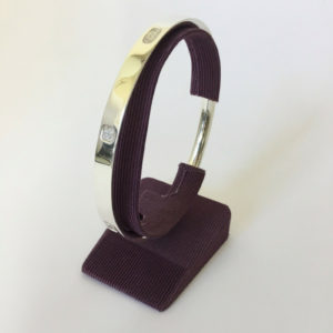 HANDMADE Beautiful Heavy Weight 6mm Oval Solid Flat-top SILVER BANGLE with Feature Hallmark