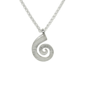 Handmade 925 Silver Spiral Dreki Pendant with 18" Silver Chain