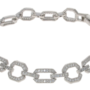 Silver CZ Vintage Style Bracelet