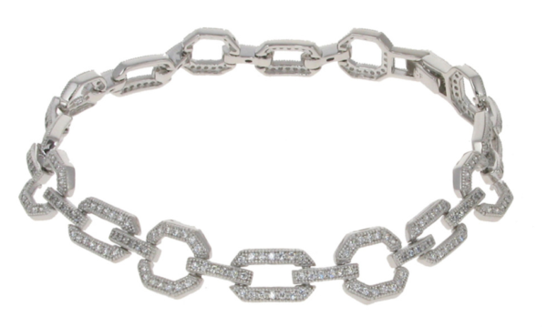 Silver CZ Vintage Style Bracelet