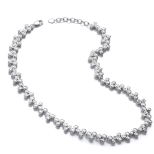 Silver and Cubic Zirconia Bubble Necklet