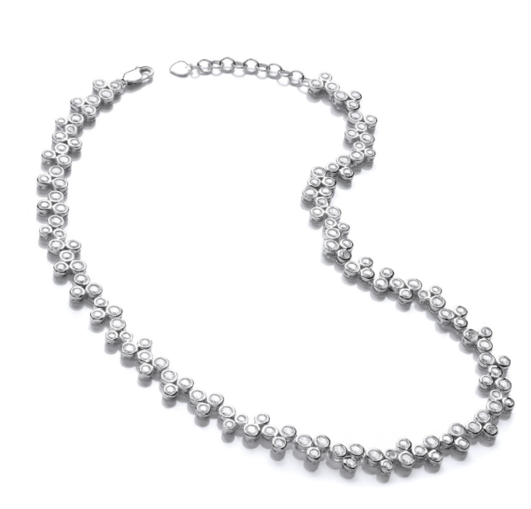 Silver and Cubic Zirconia Bubble Necklet
