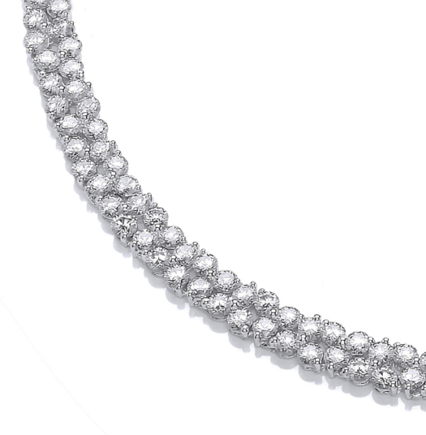 Two Row Stunning Elegance CZ Necklace - Image 4