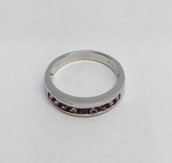 9ct Tourmaline 9 Stone Princess Cut Eternity Style Ring - Image 3