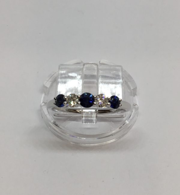 18ct Sapphire & Diamond 5 Stone Ring