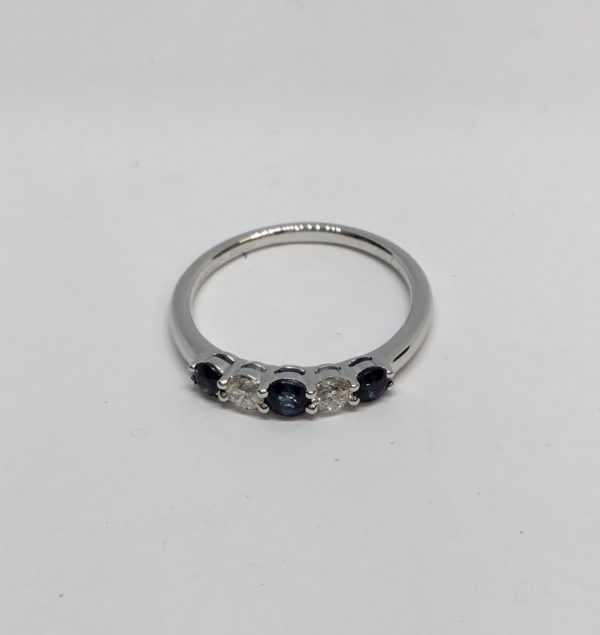 18ct Sapphire & Diamond 5 Stone Ring - Image 3