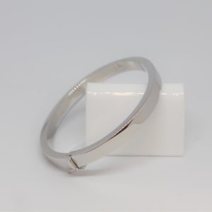 925 Silver Heavy Weight Flat Top Hinged Bangle