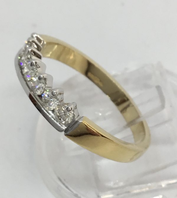 18ct Yellow & White Diamond 7 Stone Eternity Style Ring - Image 3