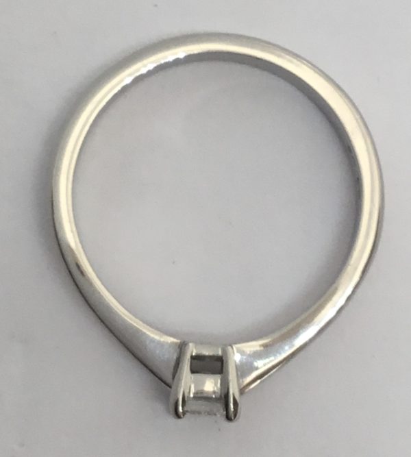 Platinum Diamond Solitaire Emerald Cut Ring 0.28ct - Image 3