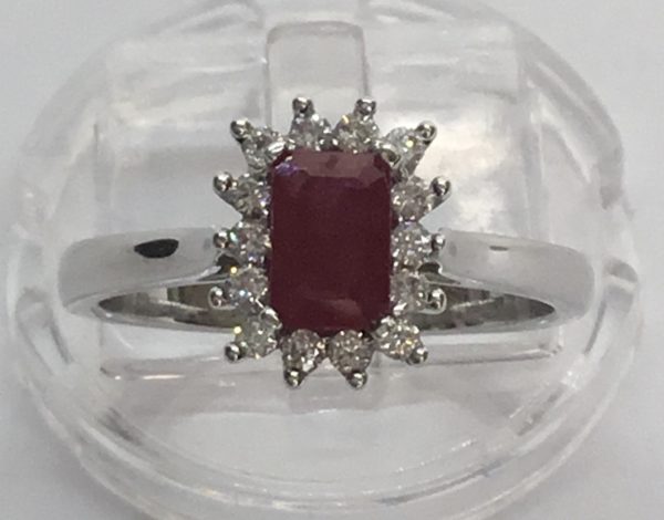 9ct Ruby & Diamond Cluster Ring