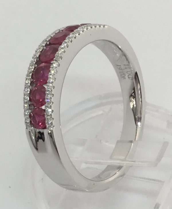 18ct Ruby & Diamond 3 Row Eternity Style Ring - Image 5
