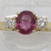 18ct Fine Ruby & Diamond 3 Stone Ring