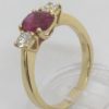 18ct Fine Ruby & Diamond 3 Stone Ring - Image 3