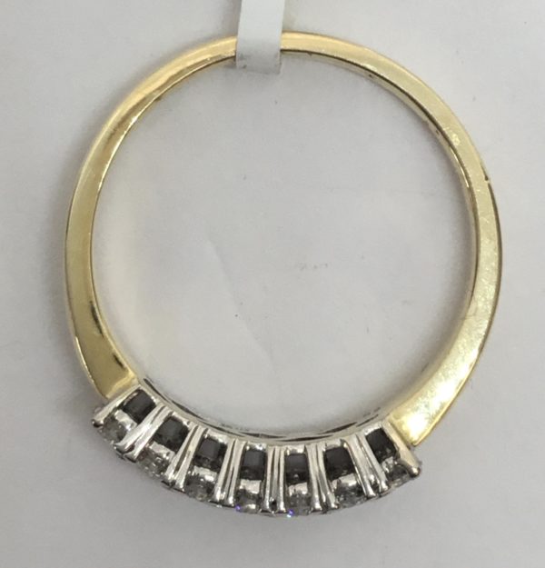 18ct Gold 3 Row Diamond Ring 0.76ct - Image 2