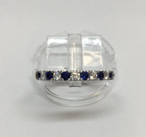 18ct Sapphire & Diamond 13 Stone Eternity Style Ring