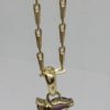 9ct Yellow Gold Pink Tourmaline Amethyst Diamond Pendant With 18" Chain - Image 2