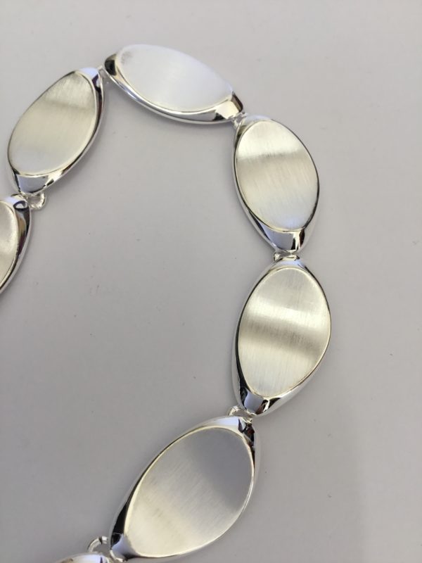 Fancy Silver Satin & Polished Oval Collar - Image 2