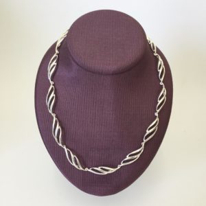 Fancy Silver Polished Spirals Collar