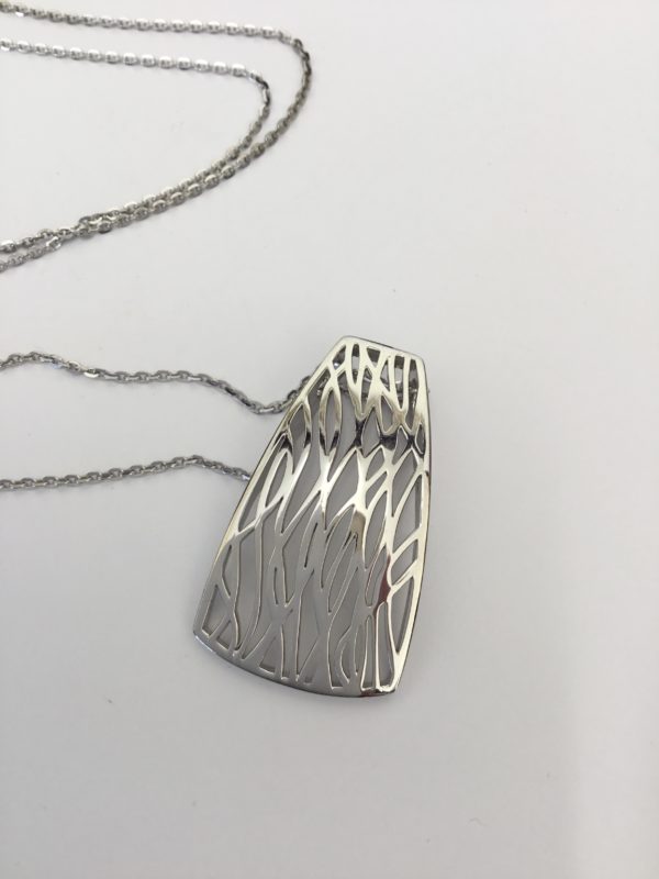 Fancy Silver Wave Pendant