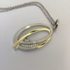 Silver CZ Oval Pendant