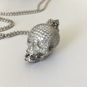 Fancy CZ Set Skull Pendant