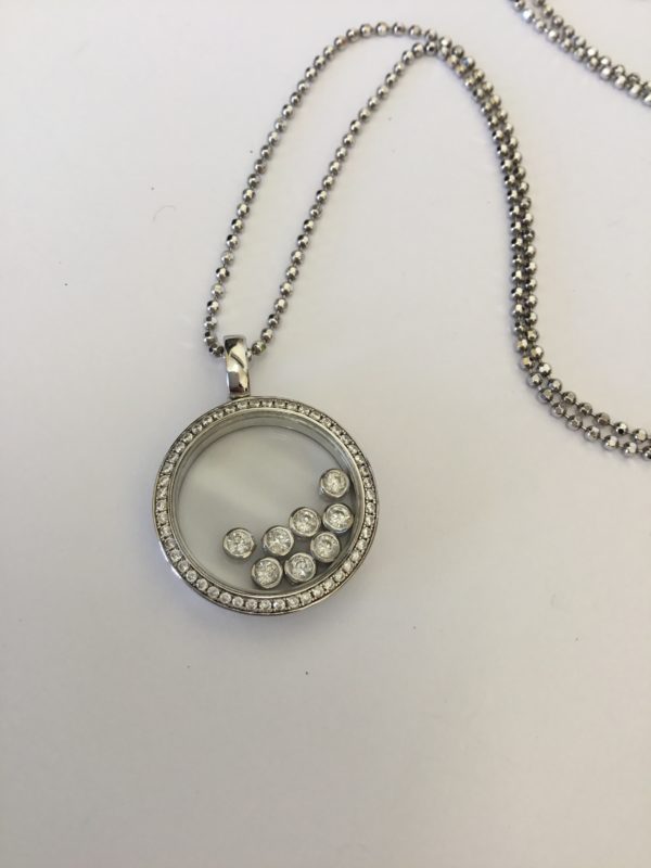 Silver CZ Celestial Round Pendant