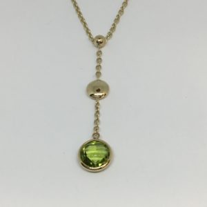 9ct Yellow Gold Drop Peridot Pendant