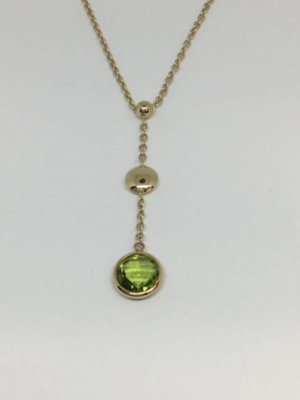 9ct Yellow Gold Drop Peridot Pendant