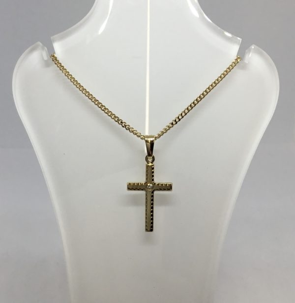 Pre-Owned 18ct Gold Diamond Set Cross - Image 2