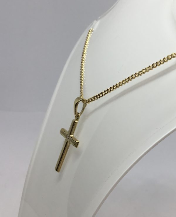Pre-Owned 18ct Gold Diamond Set Cross - Image 3