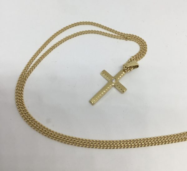 Pre-Owned 18ct Gold Diamond Set Cross