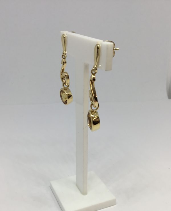 Pre-Owned 18ct Gold Drop Citrine Earrings - Image 2