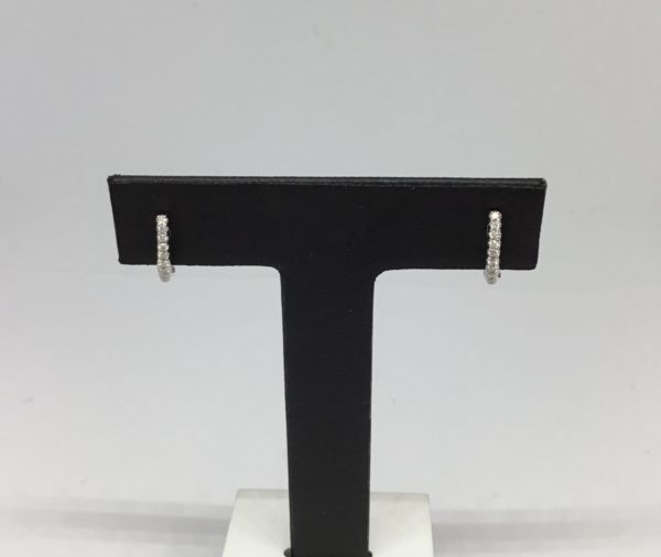 18ct White Gold Diamond Set Huggie Hoops 0.20cts