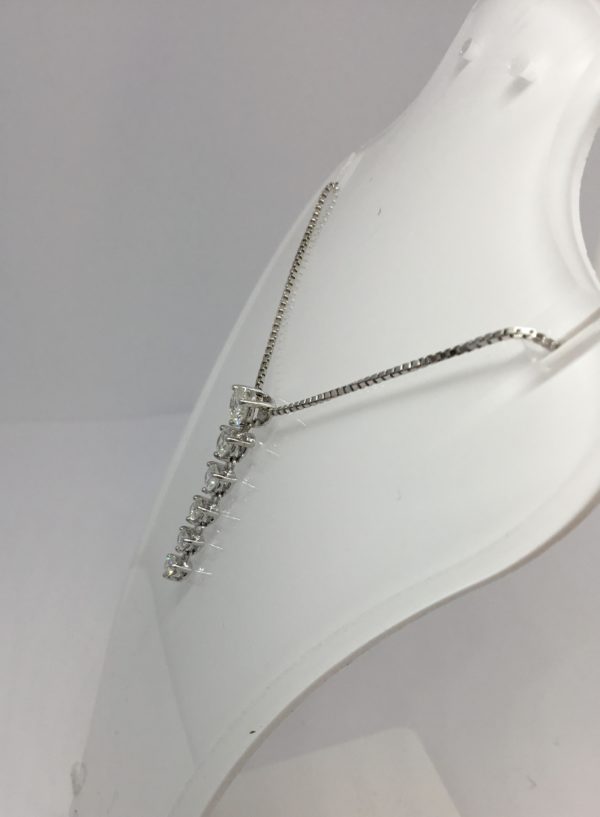 Pre-Owned 18ct White Gold Diamond Drop Pendant 0.66ct - Image 2