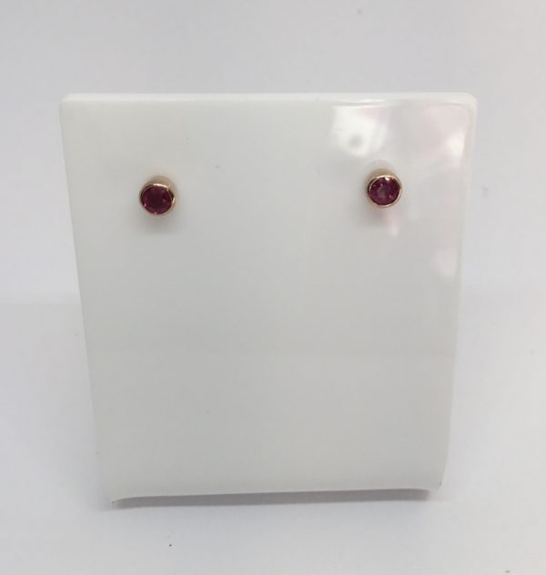 9ct Rose Gold Ruby Stud Earrings