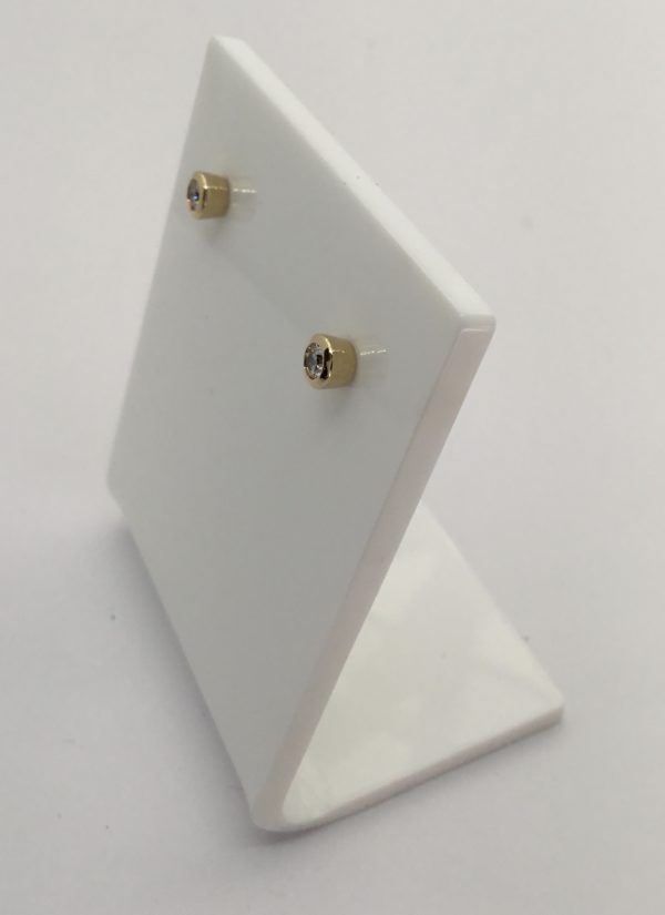 9ct Yellow Gold Diamond Rub Over Stud Earrings 0.10ct - Image 2