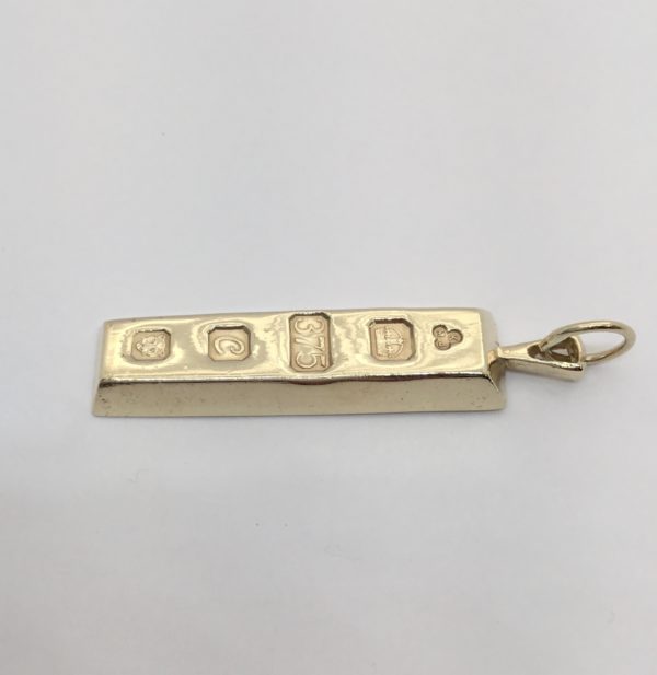 Pre Owned 9ct Yellow Gold Ingot Pendant - Image 2