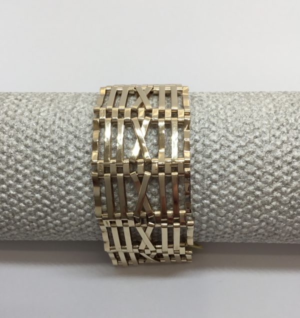 Pre Owned 9ct Yellow Gold 8 Row Gate Bracelet - Image 2
