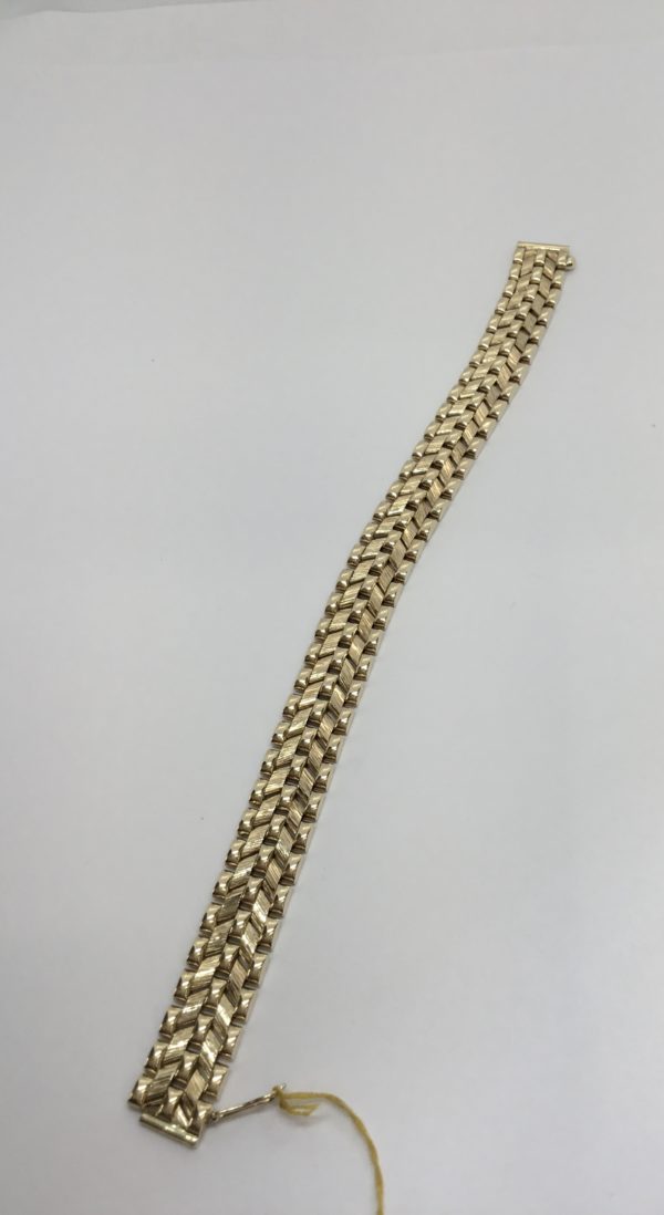 Pre Owned 9ct Yellow Gold Fancy 5 Row Bracelet