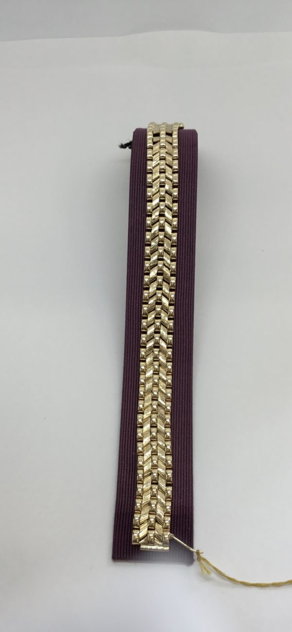 Pre Owned 9ct Yellow Gold Fancy 5 Row Bracelet - Image 3