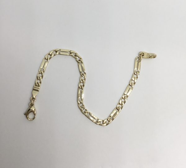 9ct Yellow Fancy Figaro Link Bracelet - Image 2