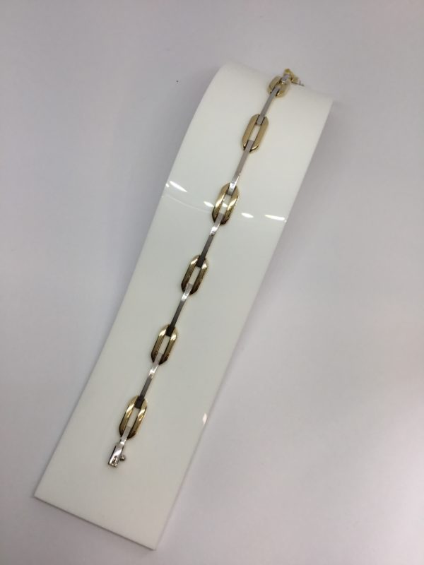 9ct Two Colour Yellow & White Fancy Bracelet