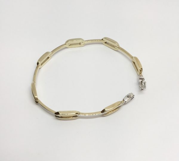 9ct Two Colour Yellow & White Fancy Bracelet - Image 2