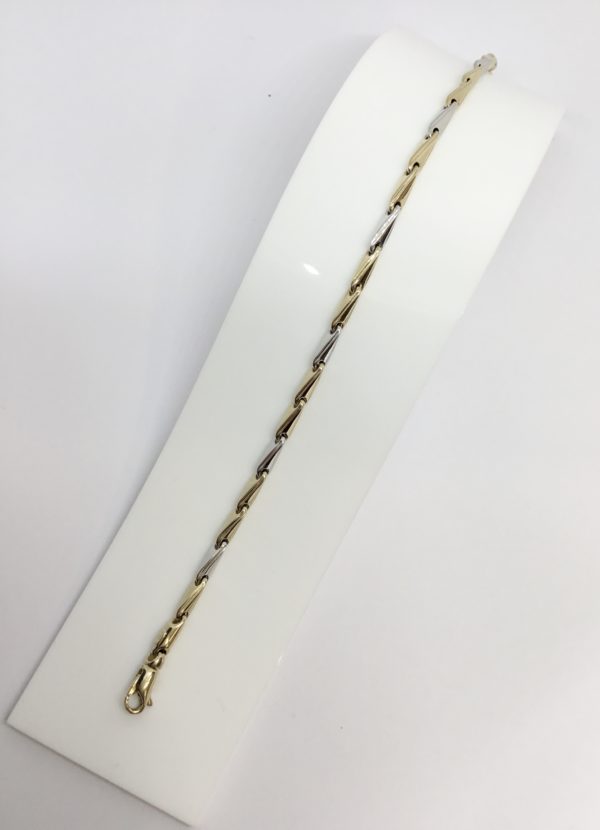 9ct Two Colour Yellow & White Hayseed Bracelet - Image 2