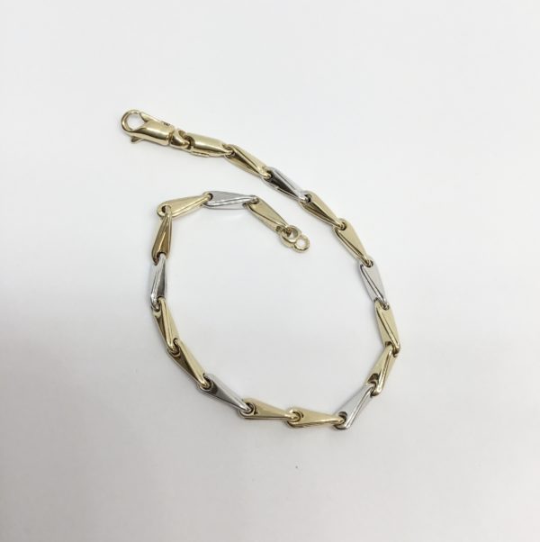 9ct Two Colour Yellow & White Hayseed Bracelet