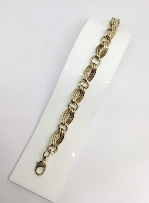 Pre-Owned 9ct Yellow Gold Fancy Heavy Wave Bracelet - Image 2