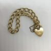 Pre-Owned 9ct Yellow Gold Curb Charm Bracelet With Heart Padlock - Image 2