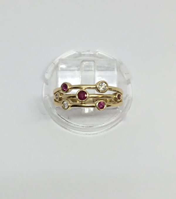 18ct Ruby & Diamond Bubble Ring