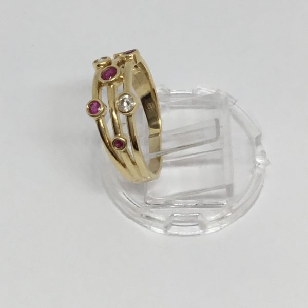 18ct Ruby & Diamond Bubble Ring - Image 2
