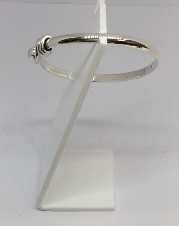 925 Silver Ring Twist Latch Bangle - Image 2